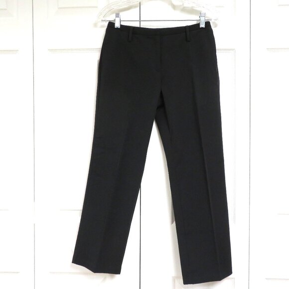 New! Express 2 Stretch Cotton Cropped Pants Black Solid - Picture 1 of 6